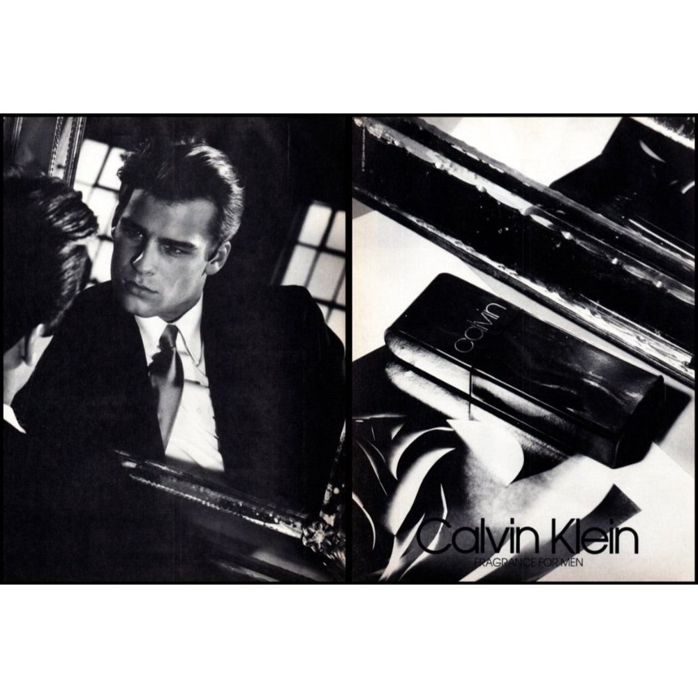 1987 Calvin Klein Cologne for Men 2 Page Vintage Print Ad Fragrance Wall Art